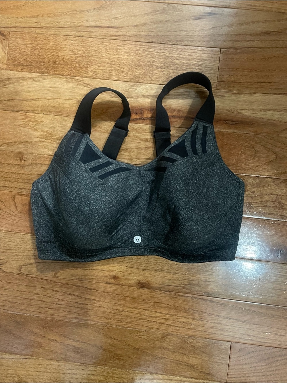Lane Bryant Dark Gray Supportive Sports Bra with Mesh Accents